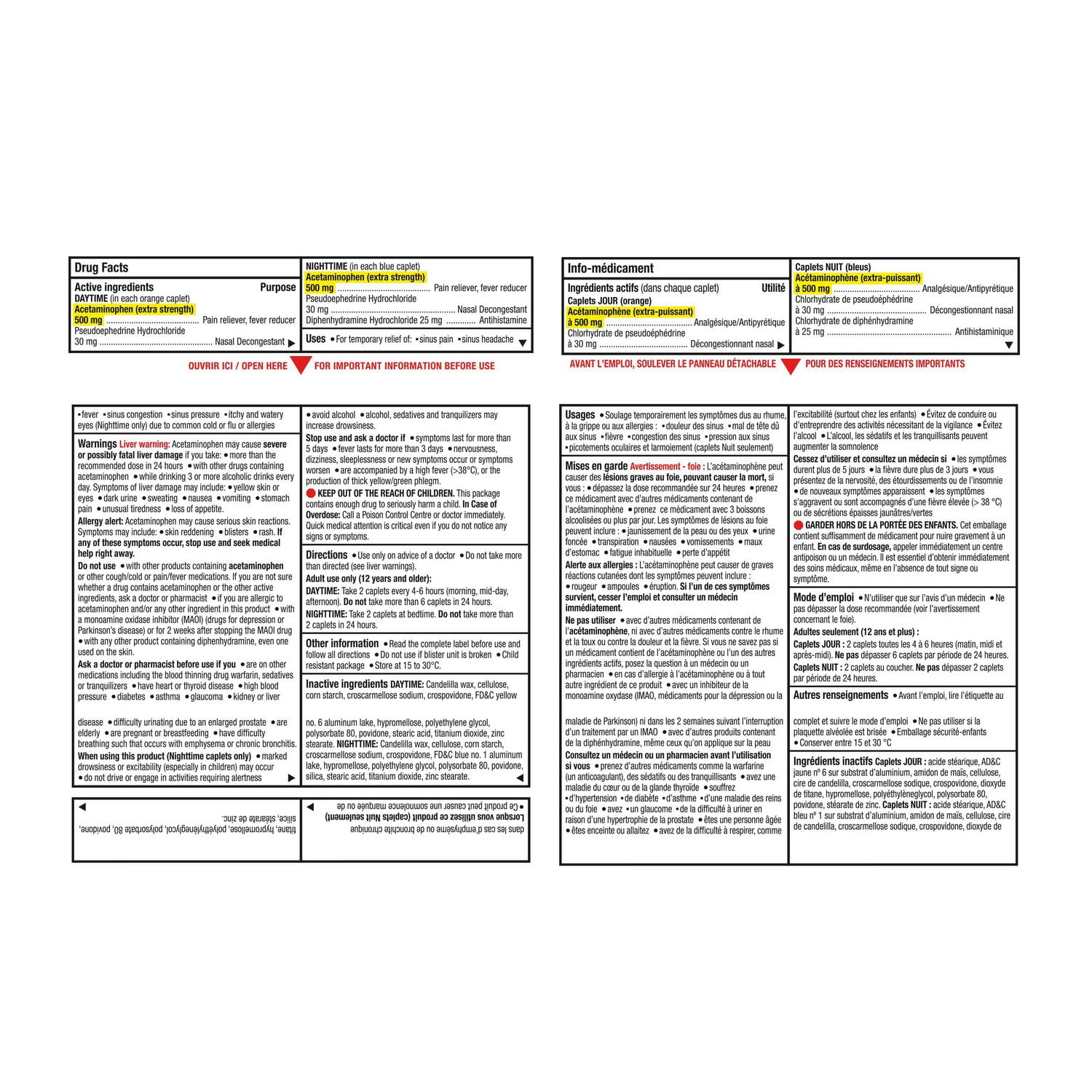 Sinutab Extra Strength Sinus Caplets, Daytime & Nighttime, Convenience Pack, Relieves Sinus congestion & other Sinus symptoms, 24 Count
