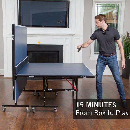 JOOLA Tour Table Tennis Table with Quick Clamp Ping Pong Net - 10 Minute  Assembly - Foldable Indoor Ping Pong Table with Single Player Playback  Mode