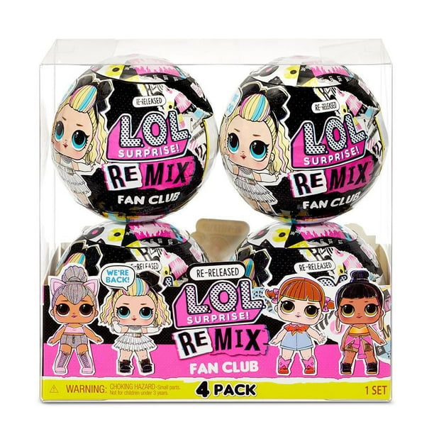Club des fans L.O.L. Surprise! Remix, paquet de 4 : deuxième lancement de 4 poupées, chacune avec 7 surprises