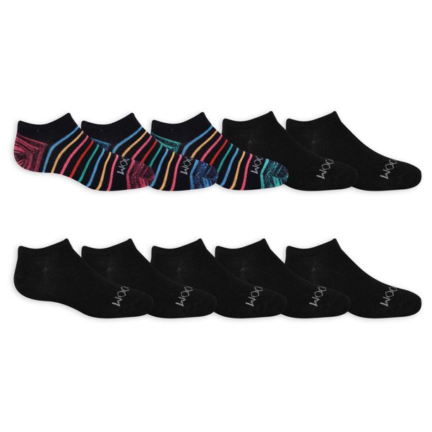 Fruit of the Loom Girls No Show Socks - 10 Pack - Size 10.5-4 - Walmart.ca