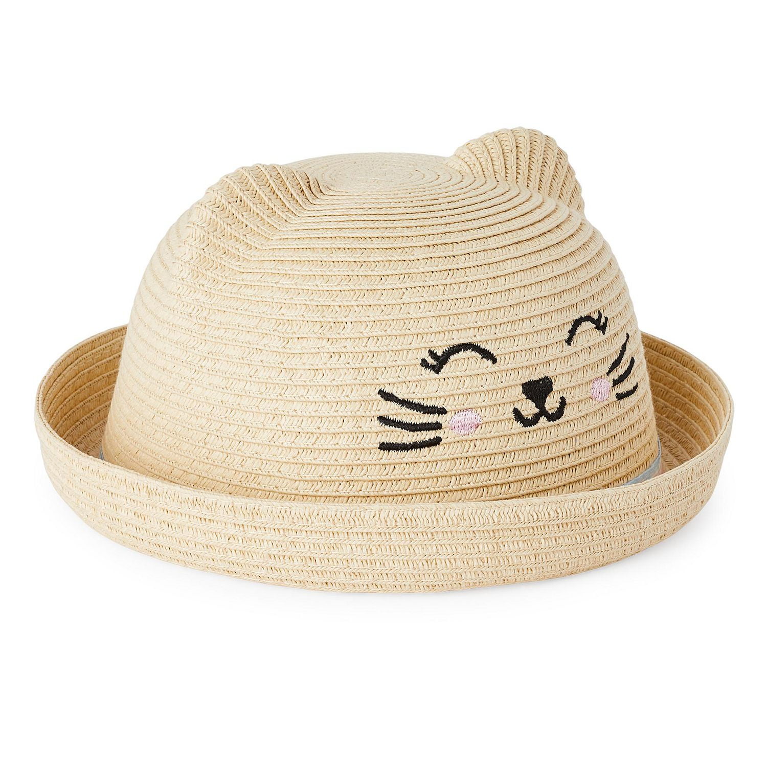 Chapeau de paille avec chat George pour petites filles