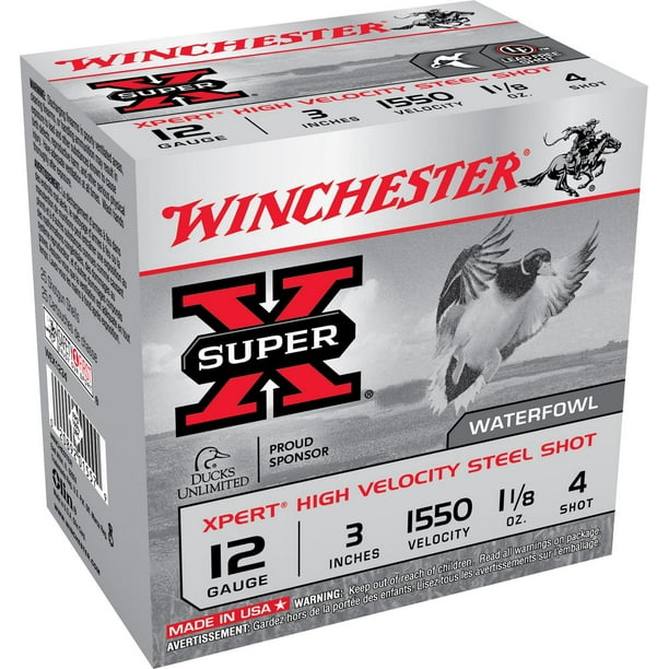 Winchester Munition Charge en acier de haute vélocité Xpert, calibre 12 Conçu spécifiquement pour les chasseurs de sauvagine recherchant des charges de haute performance à un prix abordable.