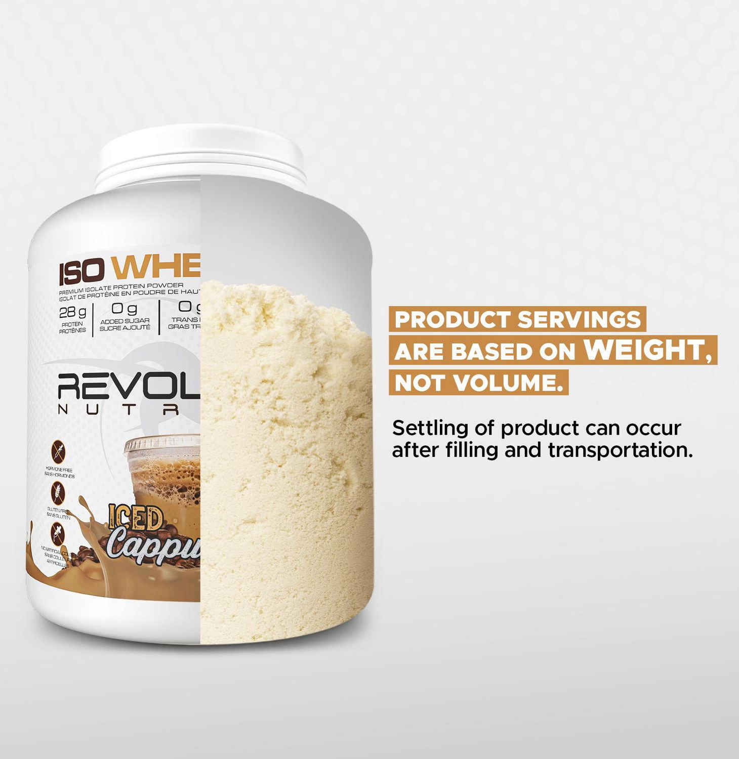 Revolution Nutrition, Iso Whey, Protein Powder 6LB, 100% Isolate, 28g Protein per Scoop, 82 Servings, Lean Muscle Formula, Low Carb, Gluten Free, 2700g, Iced Cappuccino (6 Pounds)