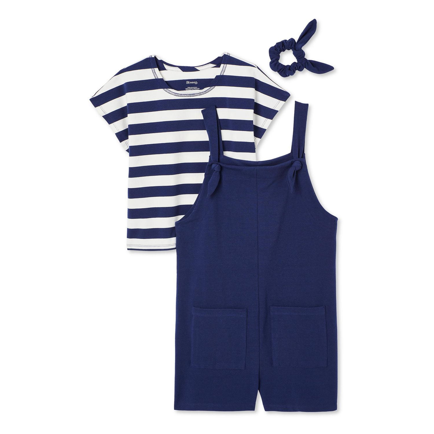 Btween Girls' Knit Shortall 3-Piece Set