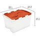Sterilite Boîte de Rangement 45L avec Couvercle à Charnière- Orange – image 3 sur 3