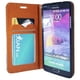 Étui portefeuille Exian en cuir pour Samsung Galaxy Note 4 - brun, blanc et noir – image 3 sur 3