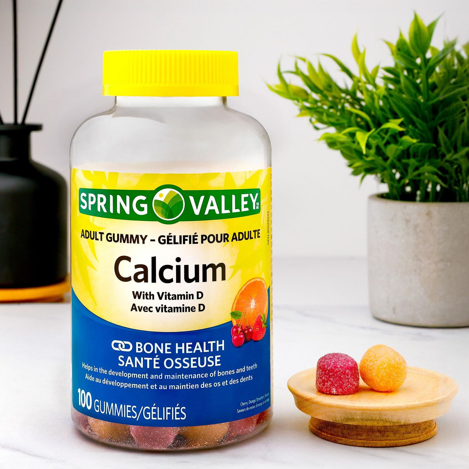Spring Valley Calcium With Vitamin D Gummy, 100 Gummies. Adult Gummy.