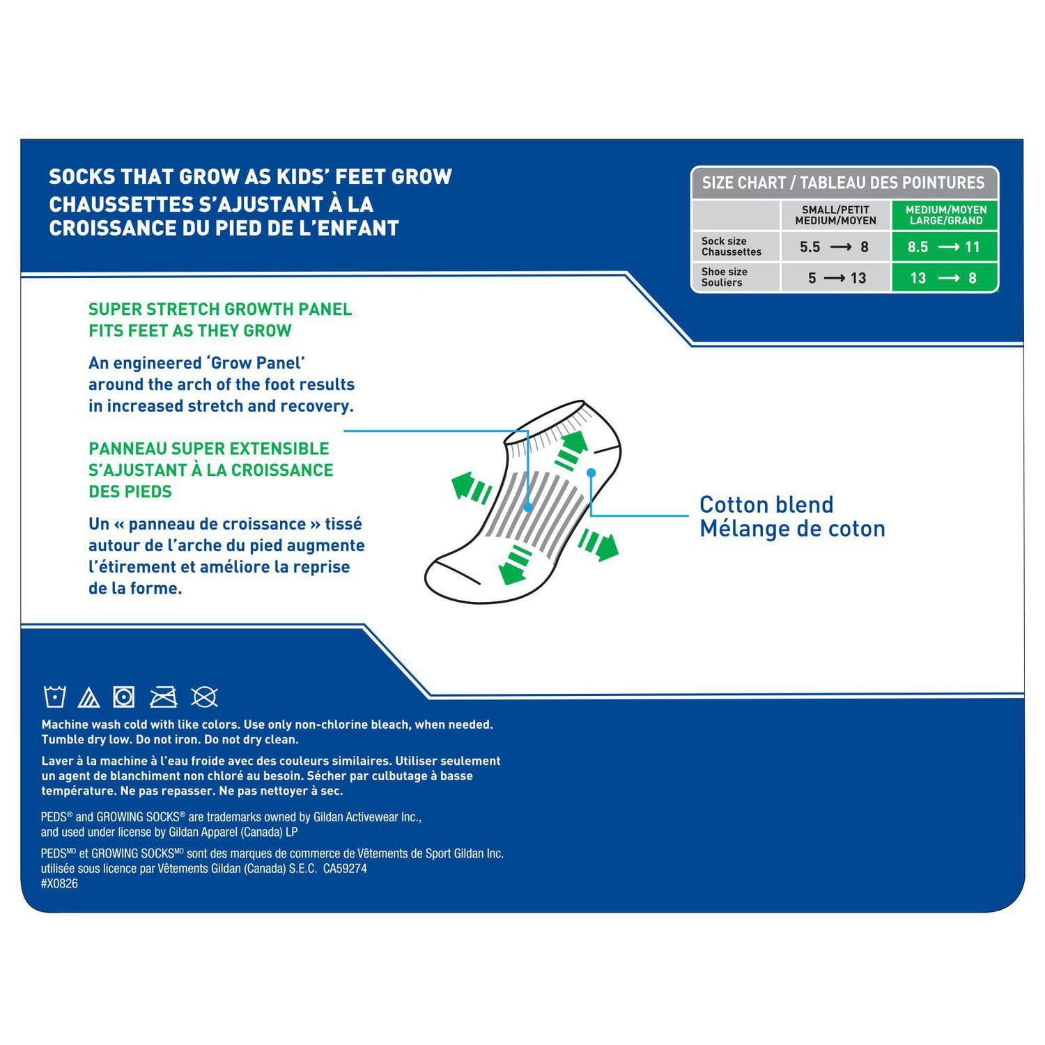 Growing Socks by Peds® 4pk Chaussettes pour Garcons