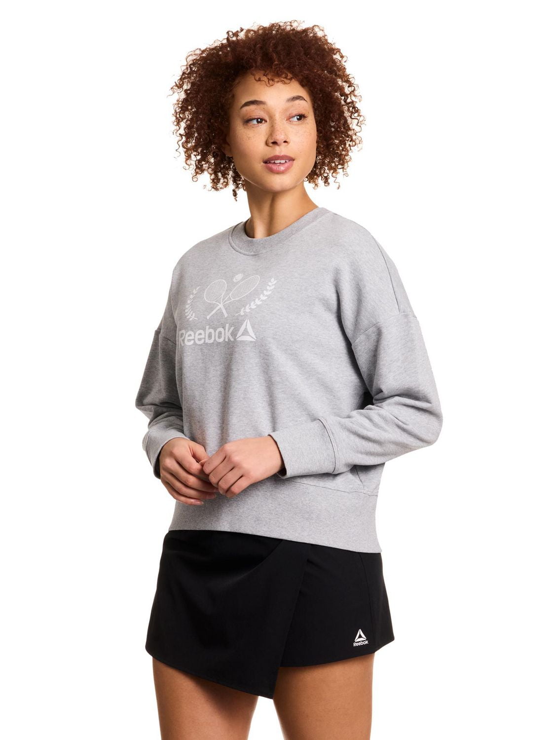 Reebok Prep Sweat-shirt à col rond French Terry pour femme