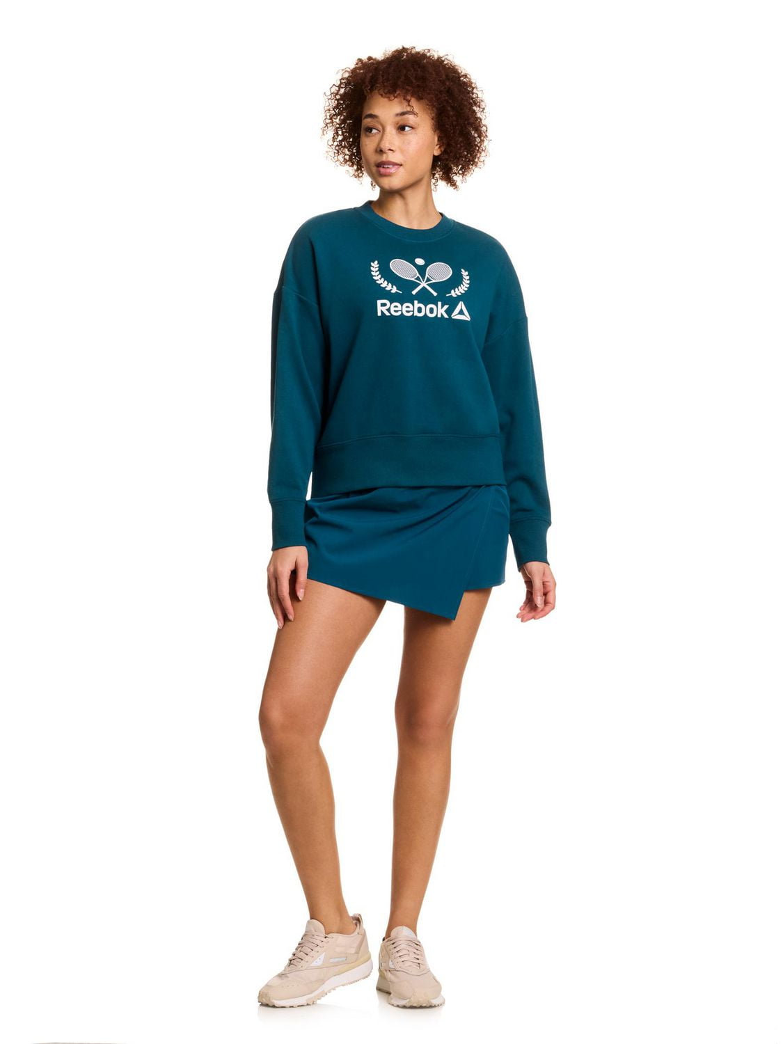 Reebok Prep Sweat-shirt à col rond French Terry pour femme