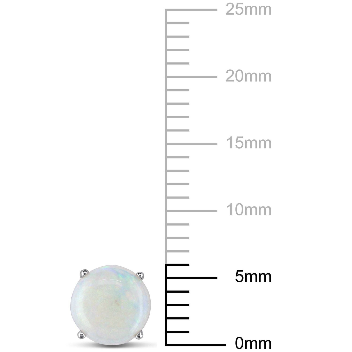 Asteria 1 Carat T.G.W. Opal 10 K White Gold Solitaire Stud Earrings