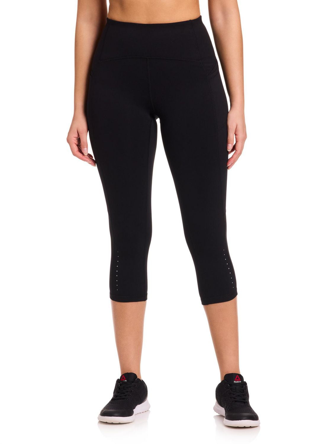 Reebok Legging capri taille haute On the Run avec entrejambe de 20 po pour femmes avec poches