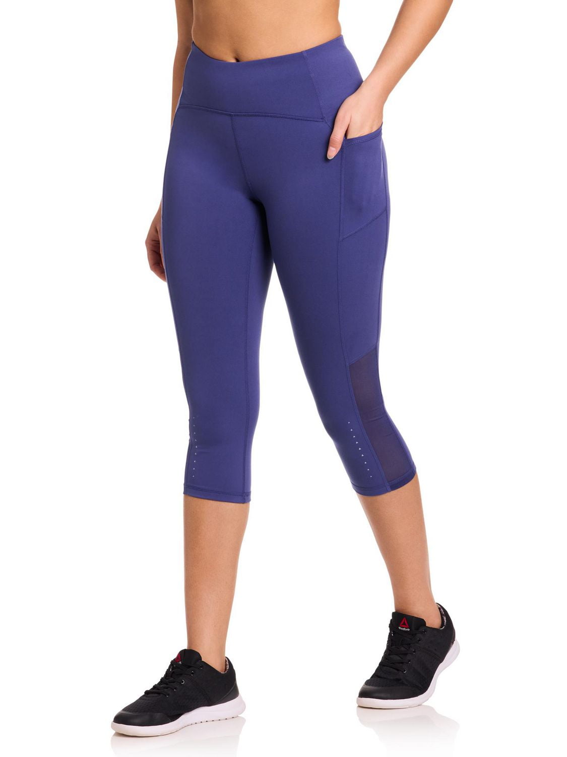 Reebok Women’s On the Run High-Rise 20” Inseam Capri Leggings with Pockets