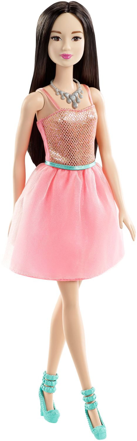 Barbie glitz store doll coral dress