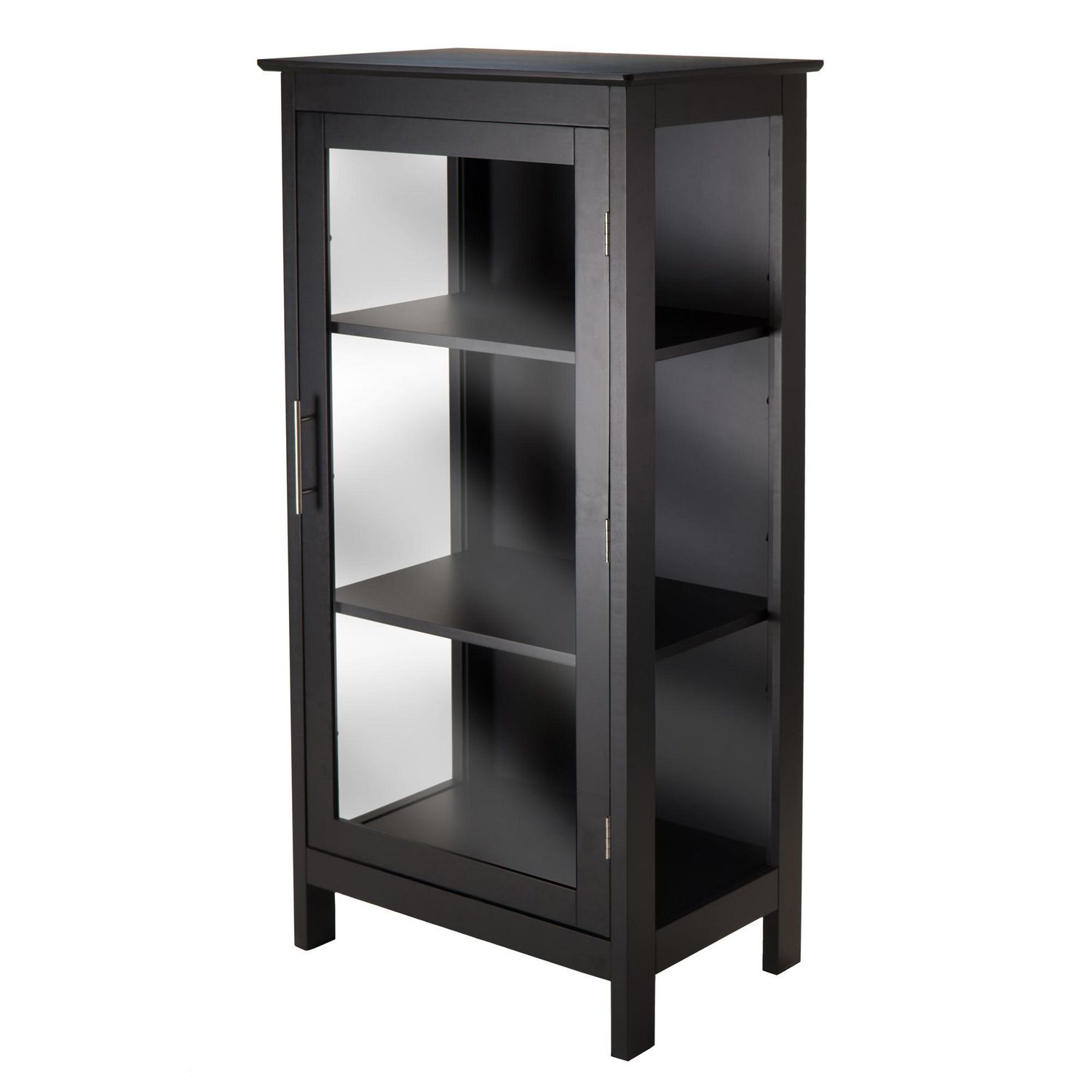 Winsome Poppy Display Cabinet With Glass Door In Black Finish