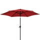 Parasol de marché de 2,74 m (9 pi) avec mât brun et toile rouge – image 2 sur 2
