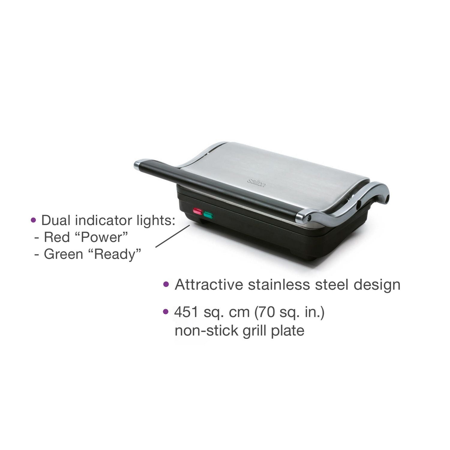 salton stainless steel panini grill