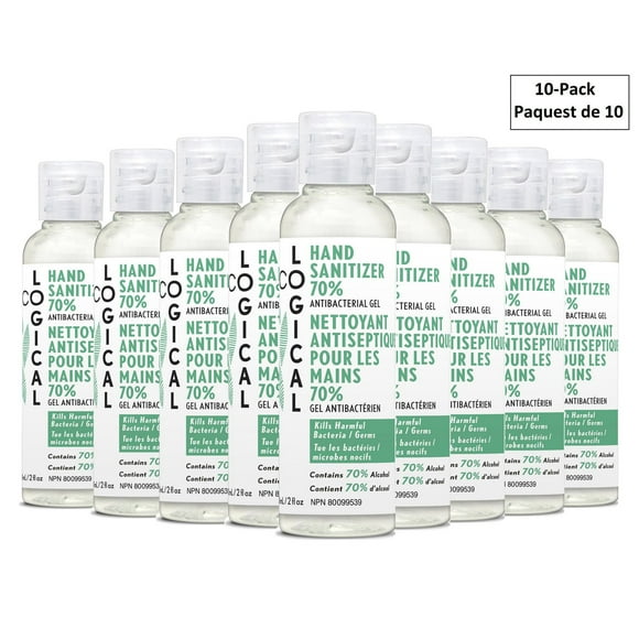 Ecological 60ml 70% Alcohol Based Hand Sanitizer Gel Value 10-Pack