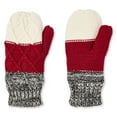 thumbnail image 1 of Canadiana Women's Colour Block Cable Knit Mittens, 1 of 1