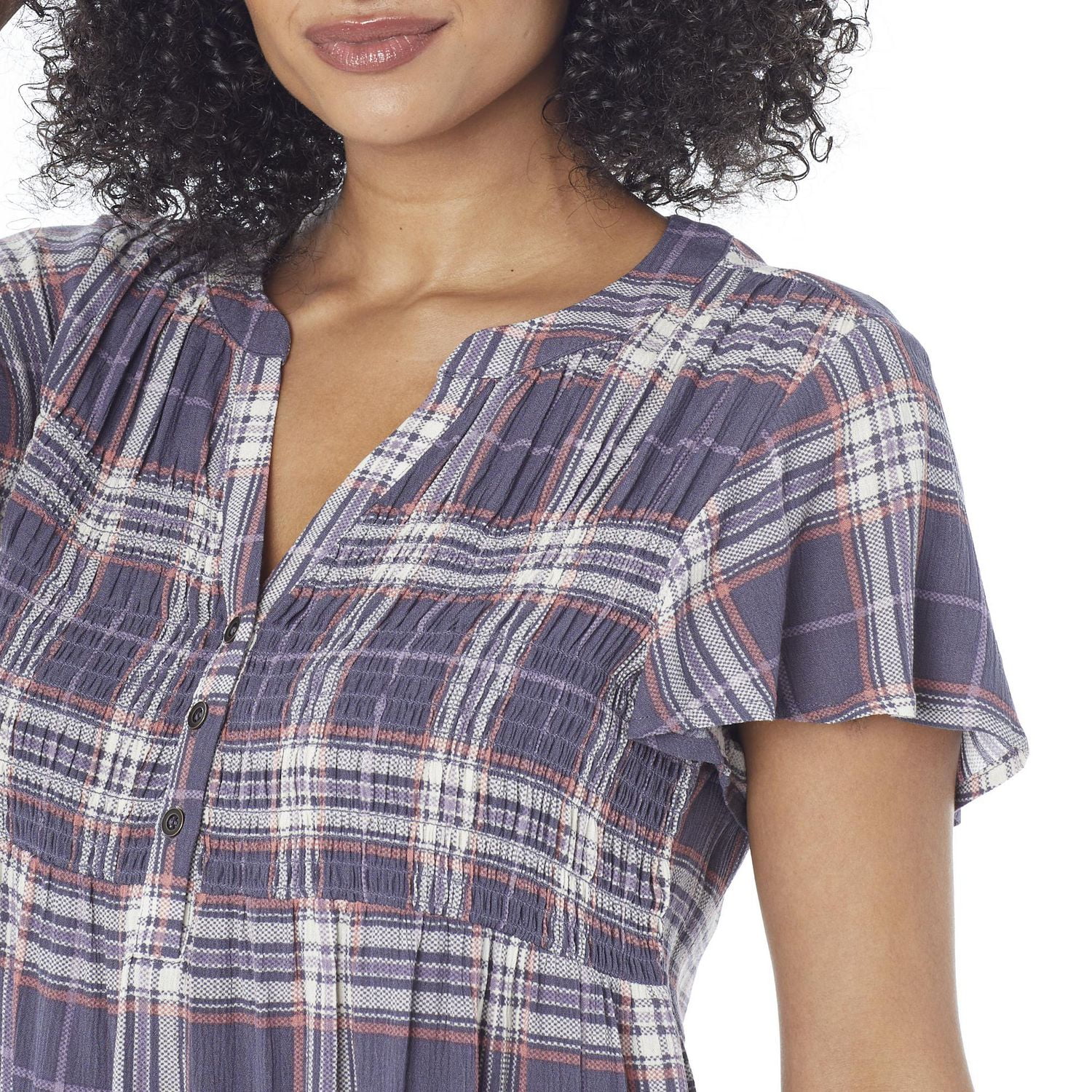 IVY Women's Flutter Sleeve Printed Blouse