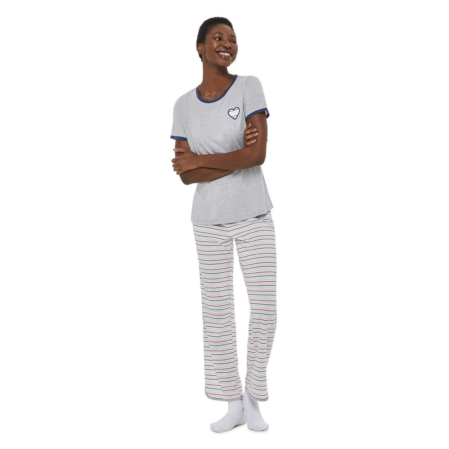 LOVE Ellen DeGeneres Women's Tee and Pant Pajamas 2-Piece Set