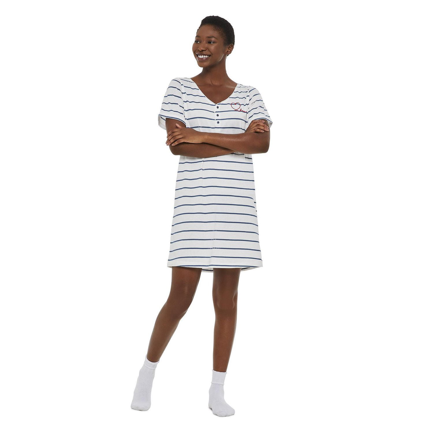 Chemise de nuit à manches courtes LOVE Ellen DeGeneres pour femmes