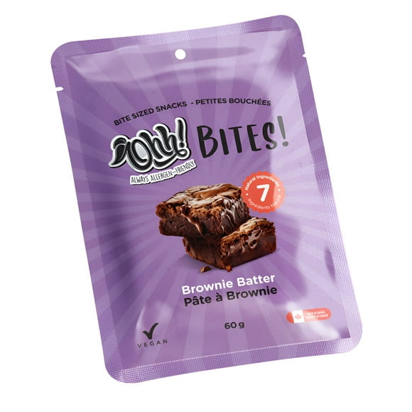Ohh! Foods Brownie Batter Snacking Bites (60g), Gluten-Free, Vegan, Wheat-Free, Free From the Top 10 Common Allergens.
