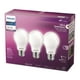 Ampoules DEL PHILIPS 8 W 60 W ultra-définition A19 blanc brillant à intensité variable - paquet de 3 PHL DEL 60W A19 BW 3 – image 2 sur 7
