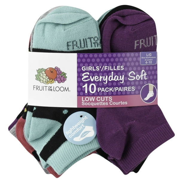 Fruit of the Loom socquettes courtes pour filles - 10 paires
