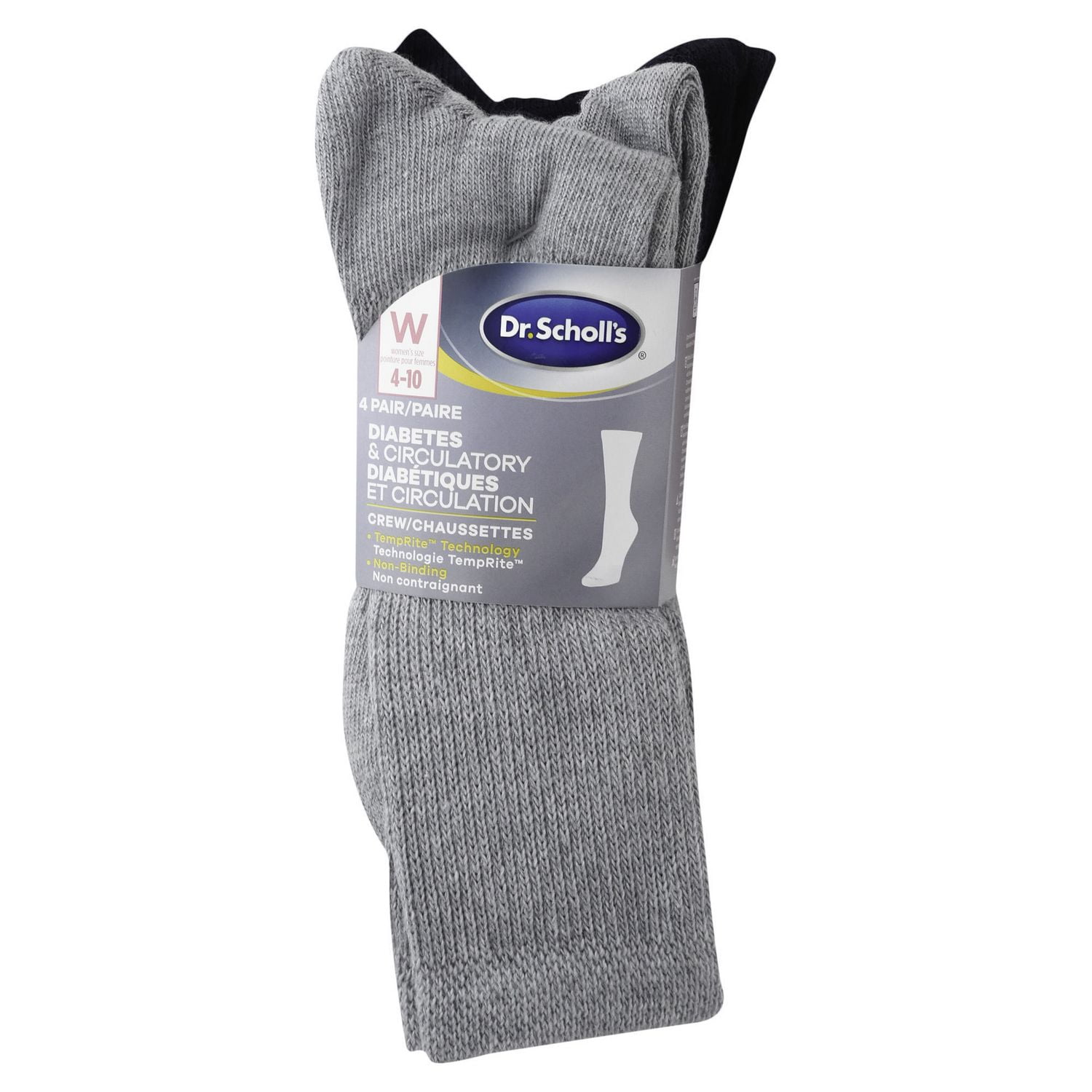 Dr.Scholl's Ladies Diabetic and Circulatory Crew Socks 4 Pair Pack