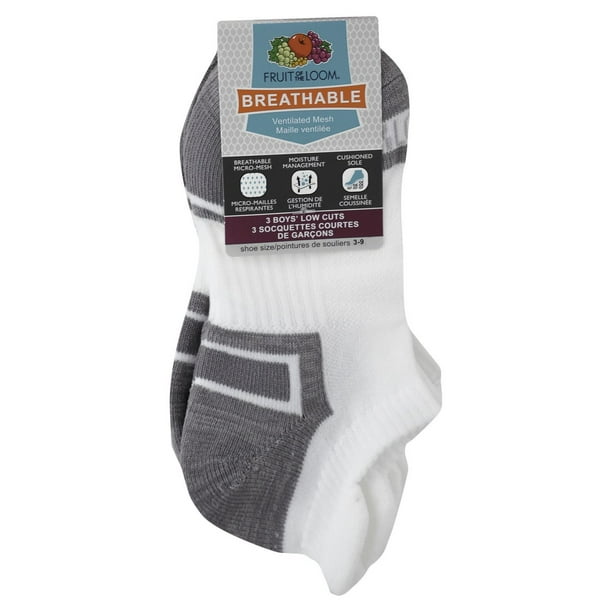 Fruit of the Loom Boys Low Cut Tab Socks- 3 Pack - Walmart.ca
