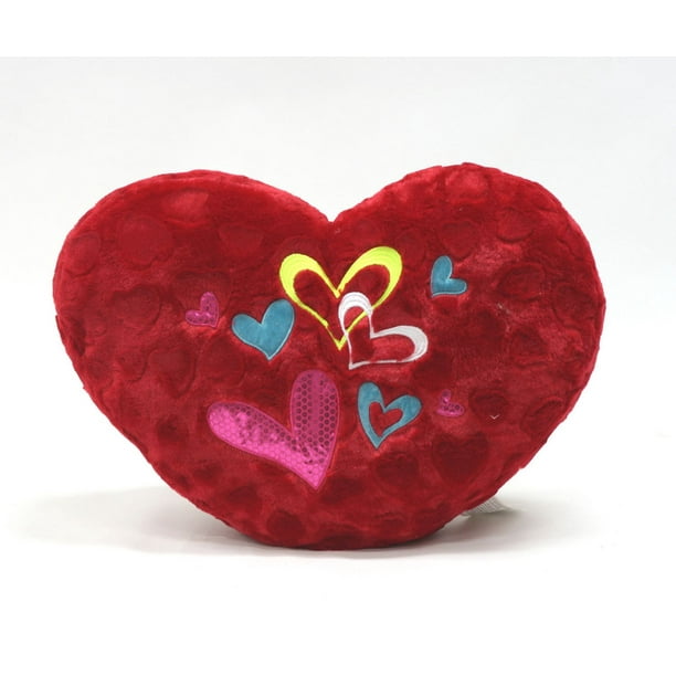 Oreiller doux pour la saint valentin en forme de coeur, 20 po - rouge