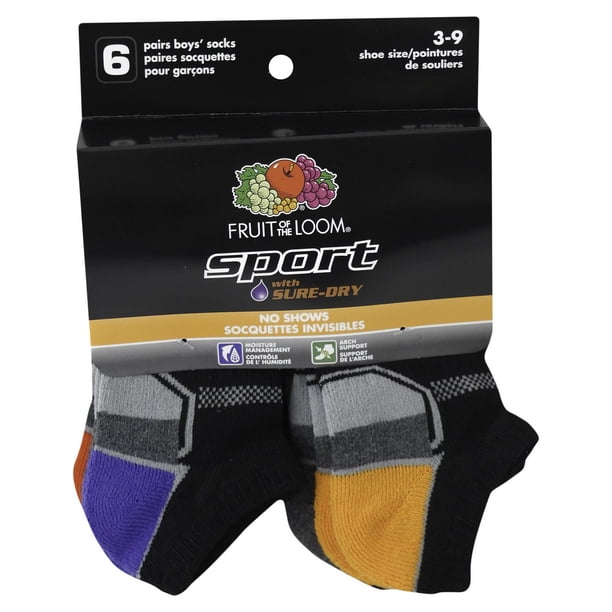 Fruit of the Loom Boys No Show Socks - 6 Pack - Walmart.ca