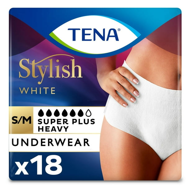 TENA Incontinence Underwear for Women, Super Plus Absorbency, Small/Medium, 18 Count, 18 Count, Small/Med