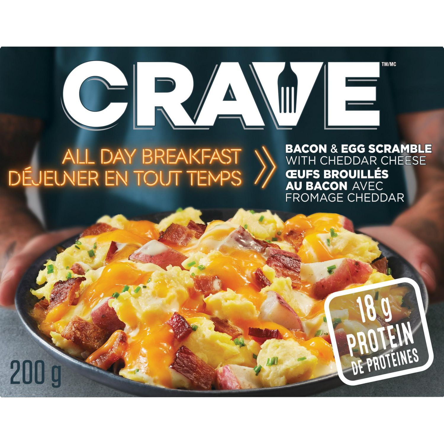 CRAVE Bacon & Egg Scramble with Cheddar Cheese Frozen Meal Walmart Canada