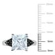 Bague de fiançailles Asteria avec zircons cubiques noirs et blancs de 5,40 ct PBT en argent sterling – image 3 sur 4