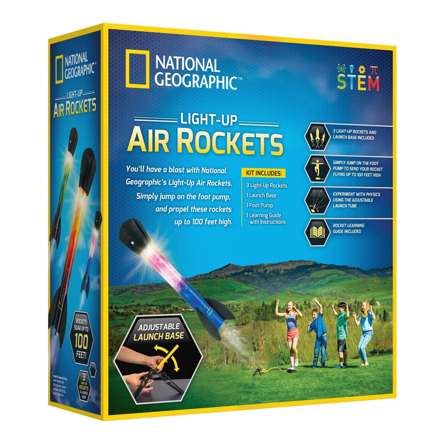 National Geographic Light Up Air Rockets Kit, STEM Series, LED Air Powered  Rocket Launcher, Ages 6 and up, LED Rocket Launcher Kit 