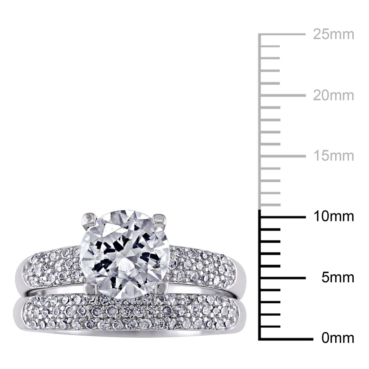 Miabella 4.38 Carat T.G.W. Cubic Zirconia Sterling Silver Bridal Set