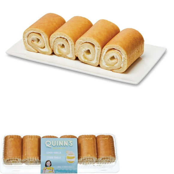 Quinn’s Baking Co. Lemon Vanilla Swiss Rolls, 6 pieces, 400 g total