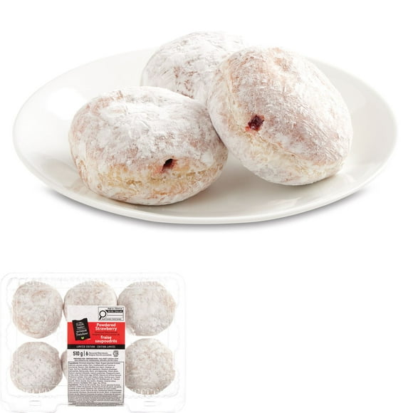 Your Fresh Market Powdered Strawberry Flavoured Filled Donuts, 6 pieces, 510 g total