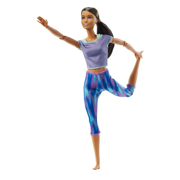 Barbie Made to Move Poupée avec 22 articulations flexibles et queue de  cheval bouclée avec tenue athlétique pour enfants de 3 à 7 ans : :  Jeux et Jouets