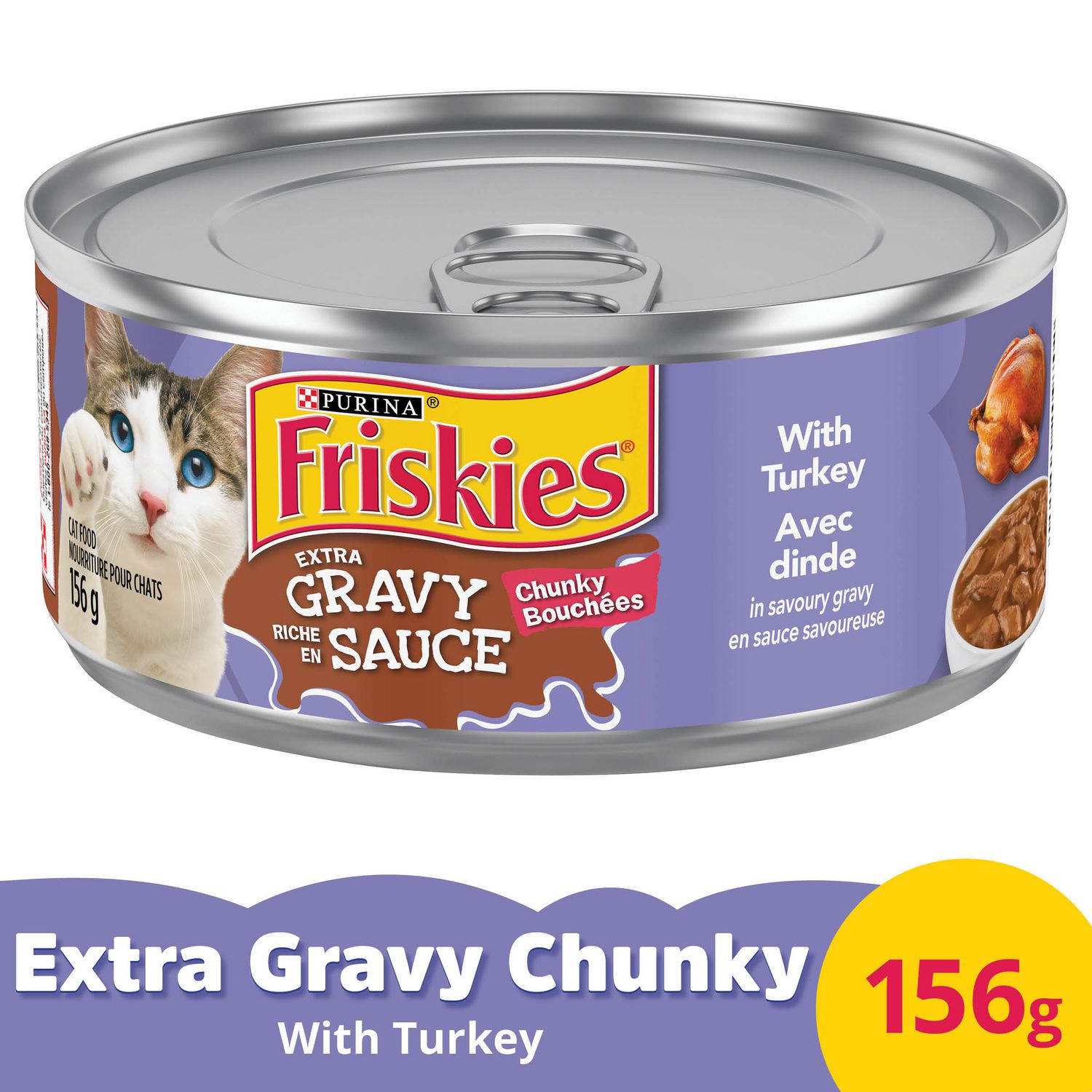 Friskies Extra Gravy Wet Cat Food; Chunky with Turkey in Savoury Gravy