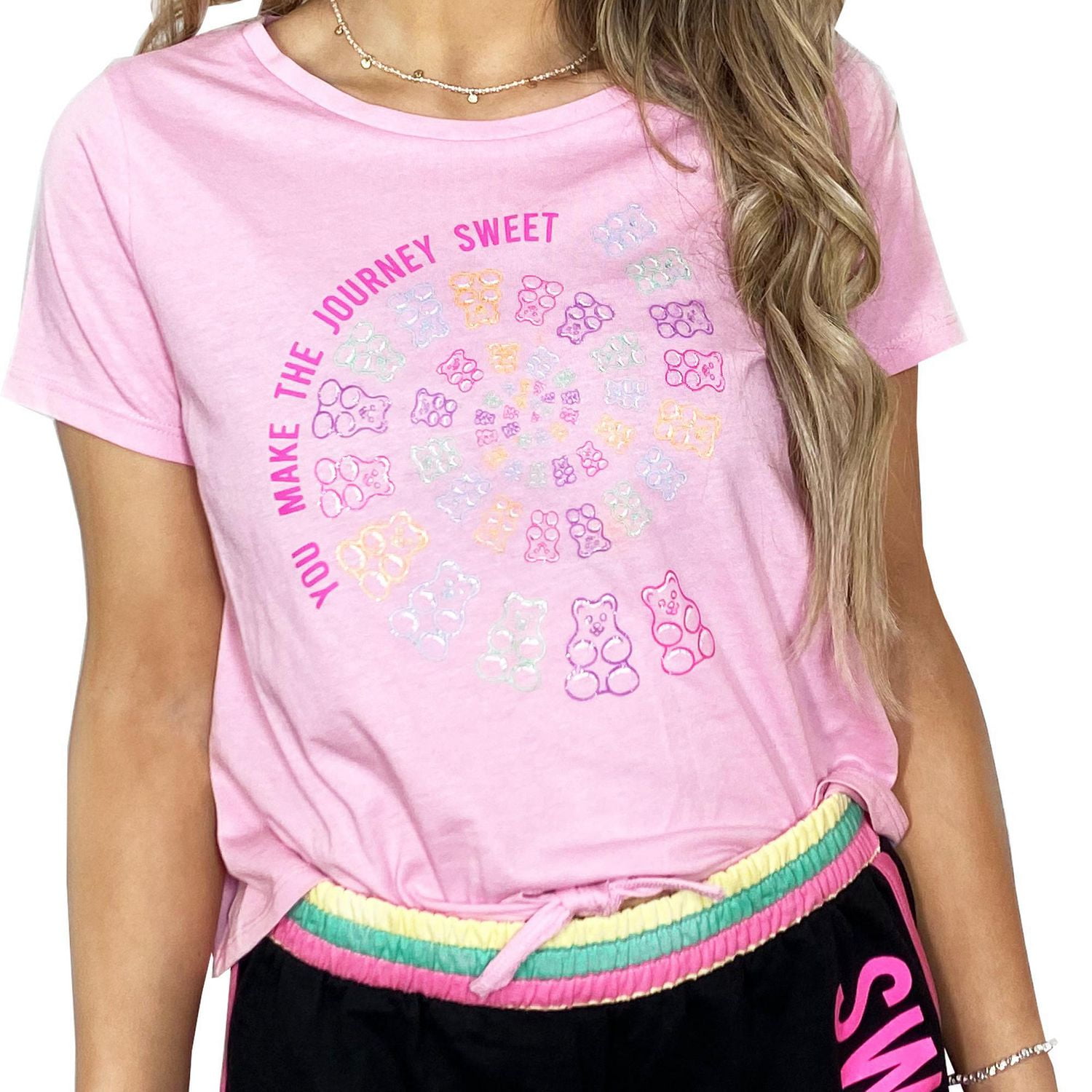 Girls We Wear Cute Make Journey Sweet Front Tie Top