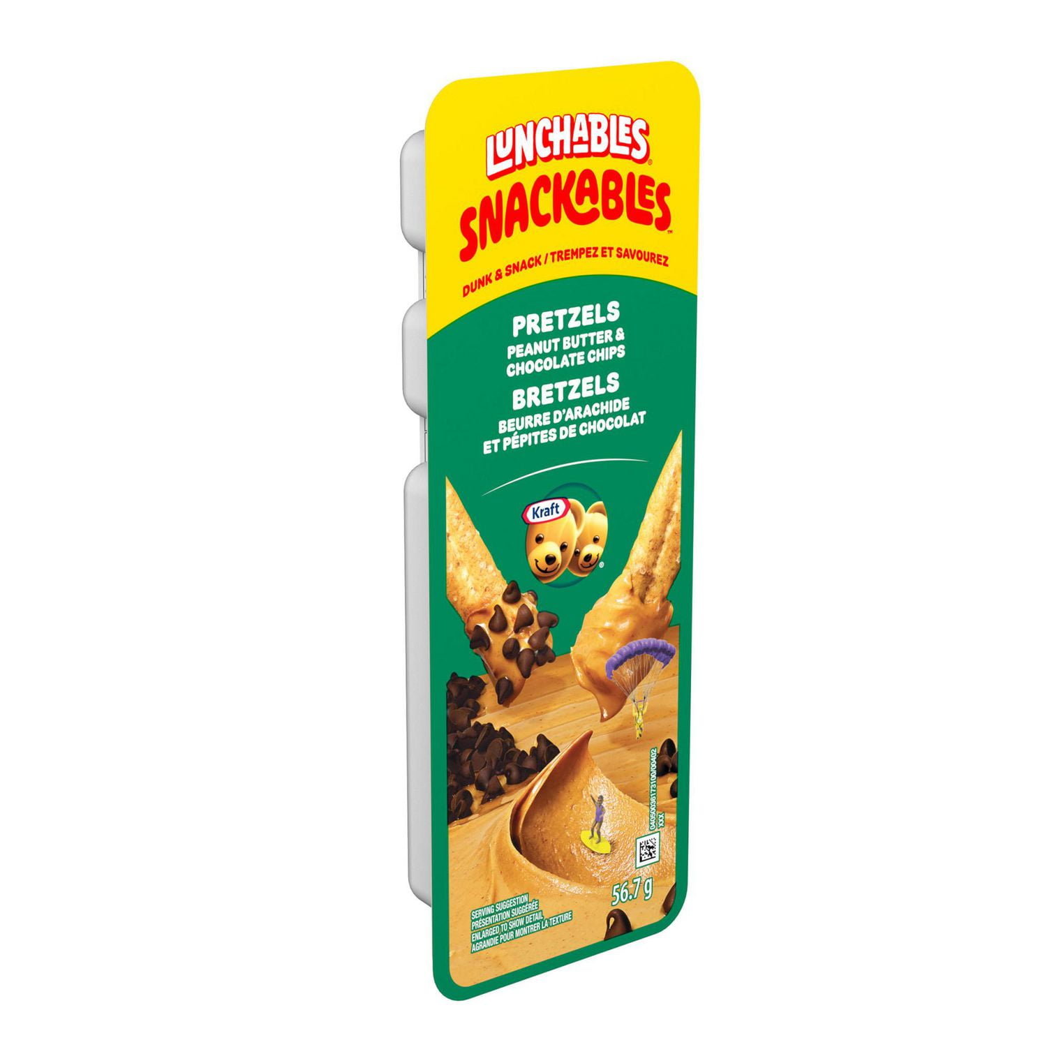 Lunchables Snackables Pretzels with Peanut Butter & Chocolate Chips, 56.7 g Tray, Lunchables Snackables