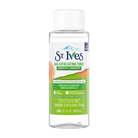 St. Ives Apricot AHA Exfoliating Toner 197.5mL, Exfoliates to lift away dead skin cells