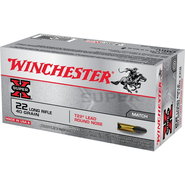Winchester Munition Balles en plomb à pointe ronde Super-X T-22, 40 grains pour carabine longue