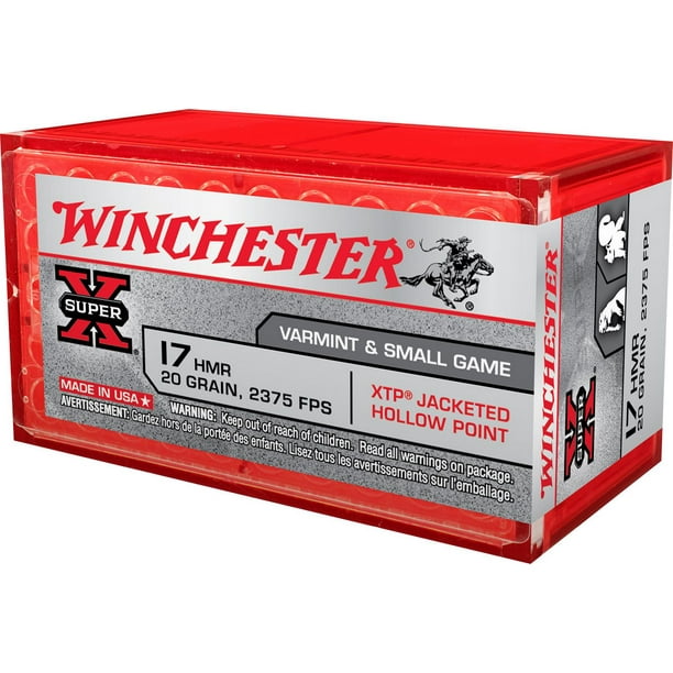 Winchester Munition Balle à pointe creuse Super-X 17 HMR XTP, 20 grains blindée