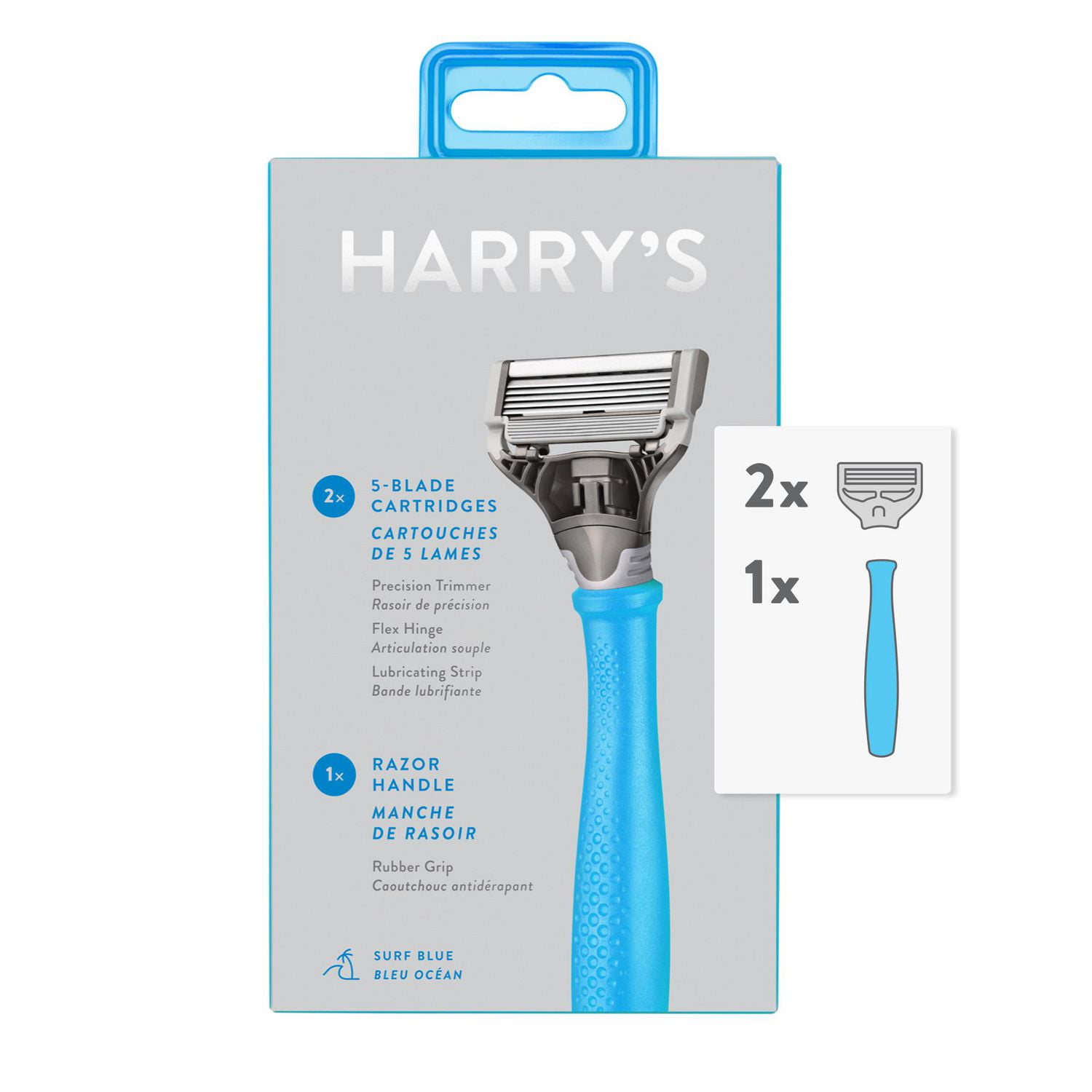 Harry’s Men’s 5 Blade Razor with 2ct Cartridges – Surf Blue | Walmart ...