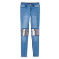 thumbnail image 1 of George Girls' Sequin Knee Denim Jegging, 1 of 2