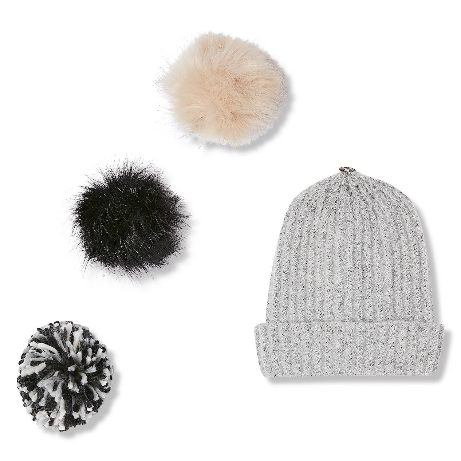 George Women’s Toque and Three Pompoms Set